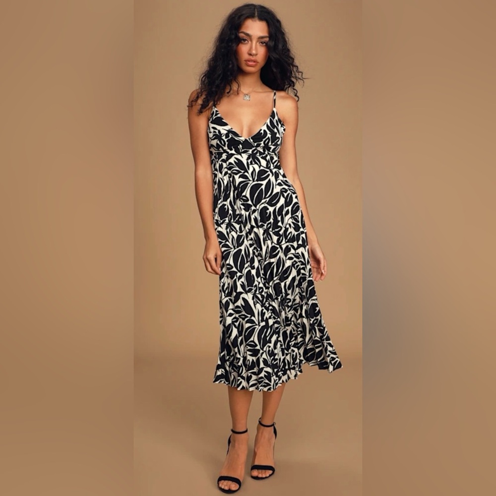 Lush Black and White Floral Maxi Dress